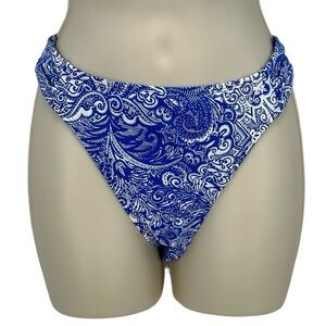 Lauren Ralph Lauren Paisley Print Bikini Swimsuit Bottom - Blue White - size 10